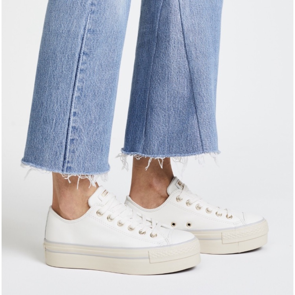 Leather Converse platform sneaker 7.5
